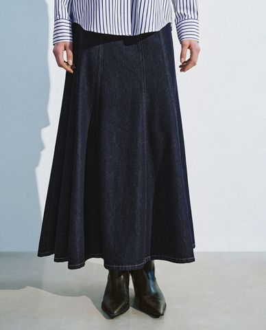  URBAN REVIVO - Chân váy denim midi trẻ trung 