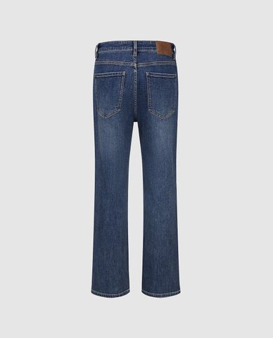  URBAN REVIVO - Quần jeans nữ ống đứng wash bạc 