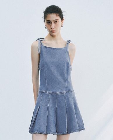  URBAN REVIVO - Đầm hai dây mini buộc nơ 