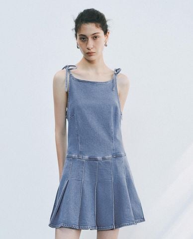  URBAN REVIVO - Đầm hai dây mini buộc nơ 