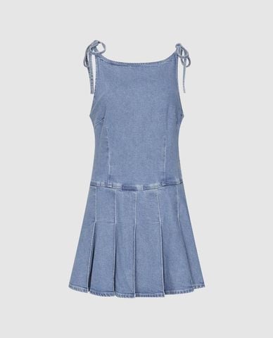  URBAN REVIVO - Đầm hai dây mini buộc nơ 