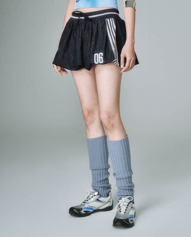  URBAN REVIVO - Chân váy chữ A mini phối sọc 