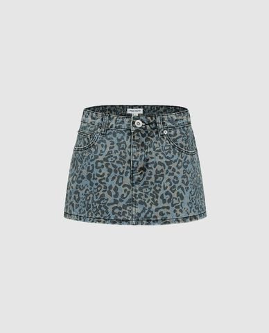  URBAN REVIVO - Quần short giả váy nữ họa tiết da báo 