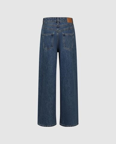  URBAN REVIVO - Quần jeans nữ ống rộng cổ điển 