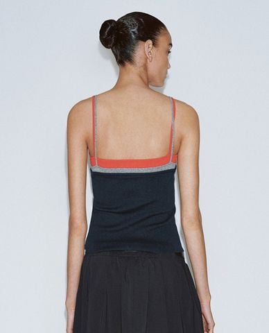  URBAN REVIVO - Áo hai dây nữ phom croptop 