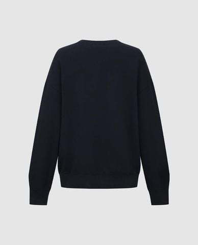  URBAN REVIVO - Áo sweatshirt nữ cổ tròn tay dài phối họa tiết 
