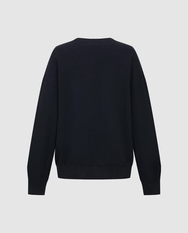  URBAN REVIVO - Áo sweatshirt nữ cổ tròn tay dài phối họa tiết 