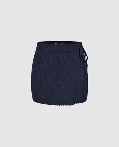  URBAN REVIVO - Chân váy dệt kim mini thắt nơ 