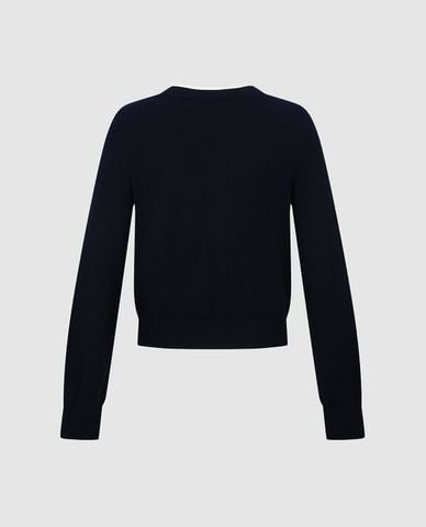  URBAN REVIVO - Áo khoác cardigan nữ cổ tròn thêu họa tiết 
