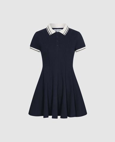  URBAN REVIVO - Đầm polo mini tay ngắn phom xòe 