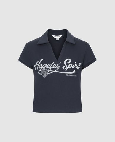  URBAN REVIVO - Áo polo nữ tay ngắn in họa tiết 