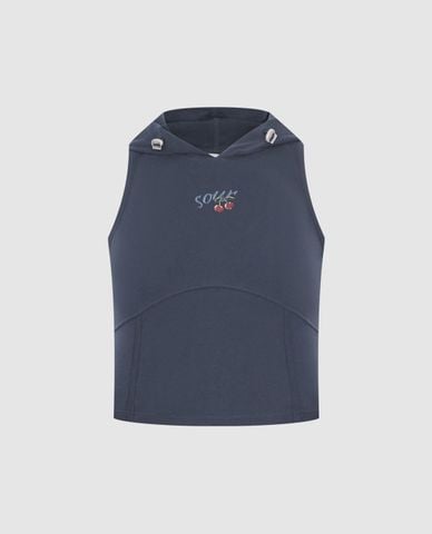  URBAN REVIVO - Áo sát nách nữ phom croptop phối mũ 