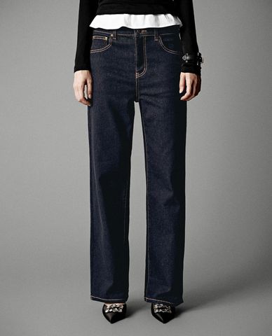  URBAN REVIVO - Quần jeans nữ ống đứng thời trang 
