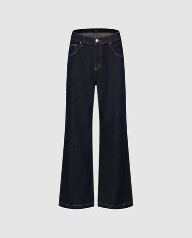  URBAN REVIVO - Quần jeans nữ ống rộng cá tính 