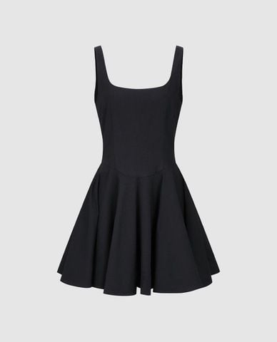  URBAN REVIVO - Đầm hai dây mini bản lớn dáng xòe 