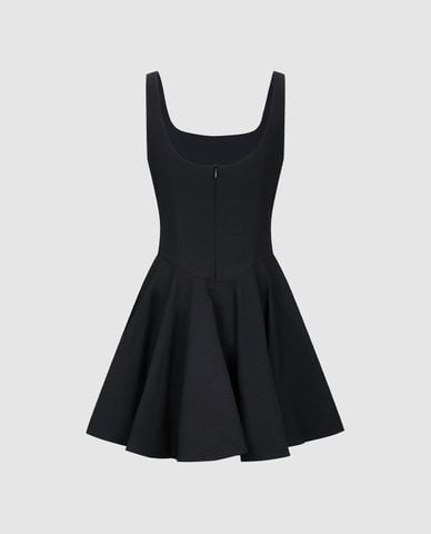  URBAN REVIVO - Đầm hai dây mini bản lớn dáng xòe 