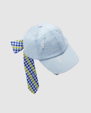  URBAN REVIVO - Nón bóng chày nữ phối nơ caro 