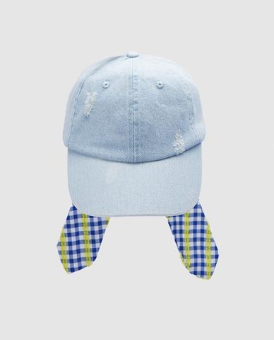  URBAN REVIVO - Nón bóng chày nữ phối nơ caro 