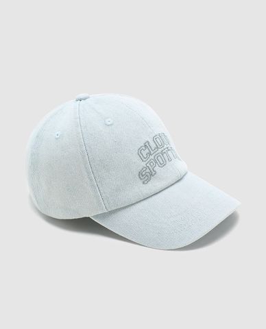  URBAN REVIVO - Nón bóng chày nữ denim thêu chữ 