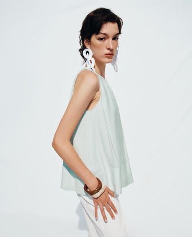  URBAN REVIVO - Áo kiểu nữ cổ yếm thời thượng 