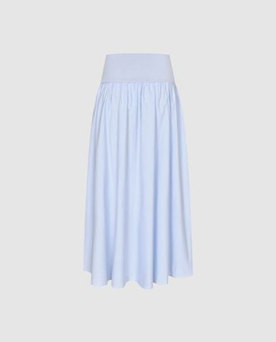  URBAN REVIVO - Chân váy maxi phom suông lưng thun 