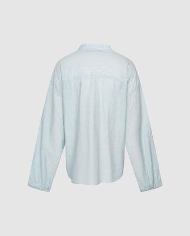  URBAN REVIVO - Áo sơ mi nữ cổ trụ tay dài dáng xoắn 