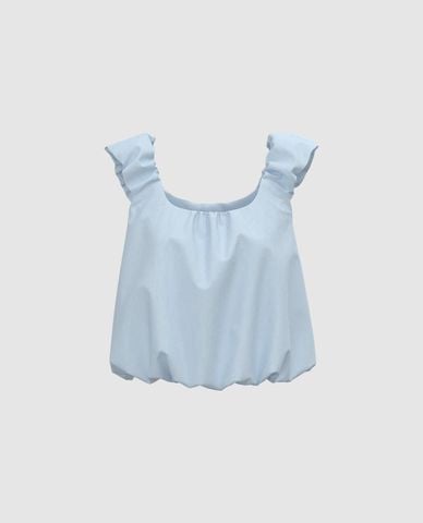  URBAN REVIVO - Áo hai dây nữ cổ vuông phom croptop 