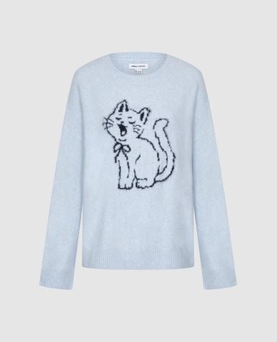  URBAN REVIVO - Áo dệt kim nữ cổ tròn tay dài 