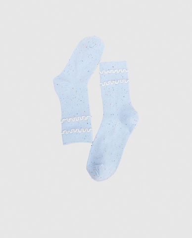  URBAN REVIVO - Vớ nữ cổ cao phối bèo nhún 