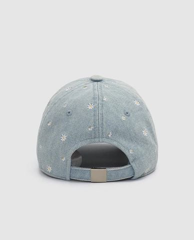  URBAN REVIVO - Nón bóng chày nữ denim họa tiết hoa 