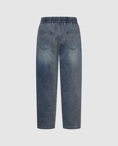  URBAN REVIVO - Quần jeans nam ống đứng lưng thun 