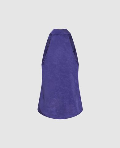  URBAN REVIVO - Áo kiểu nữ cổ yếm xếp nếp 
