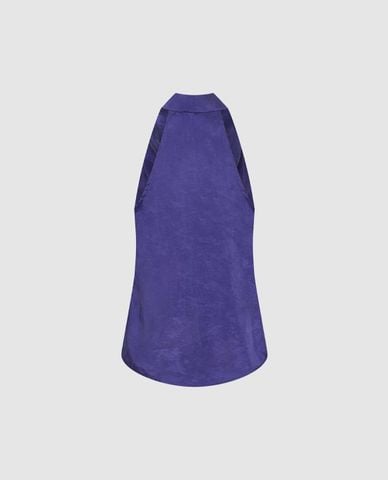  URBAN REVIVO - Áo kiểu nữ cổ yếm xếp nếp 