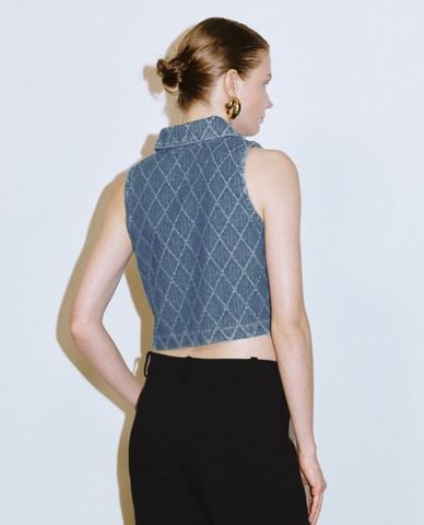  URBAN REVIVO - Áo sát nách nữ phom croptop 