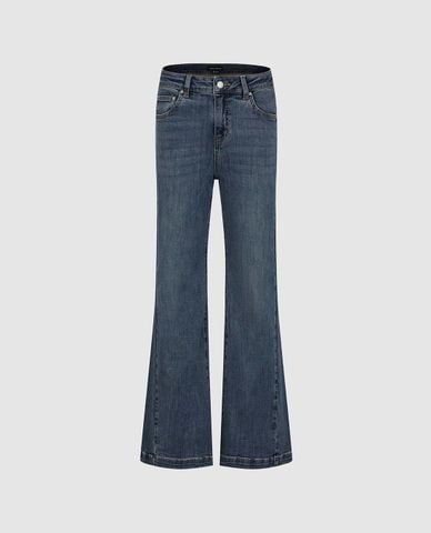  URBAN REVIVO - Quần jeans nữ ống loe thanh lịch 