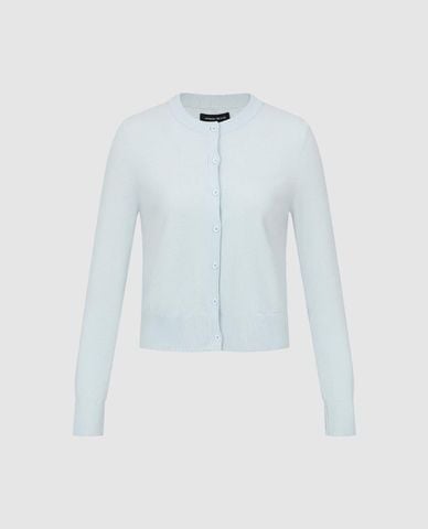  URBAN REVIVO - Áo khoác cardigan nữ cổ tròn phom ôm 