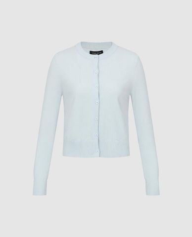  URBAN REVIVO - Áo khoác cardigan nữ cổ tròn phom ôm 