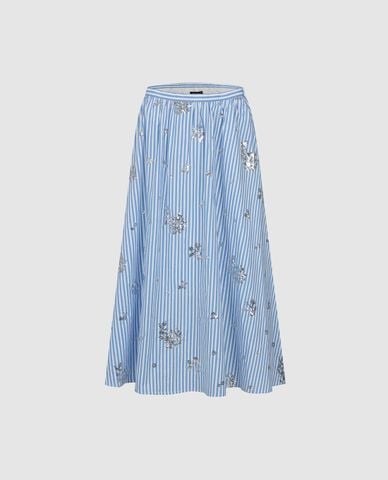  URBAN REVIVO - Chân váy chữ A midi phối hoa đính sequin 