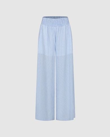  URBAN REVIVO - Quần nữ ống rộng lưng thun kẻ sọc 