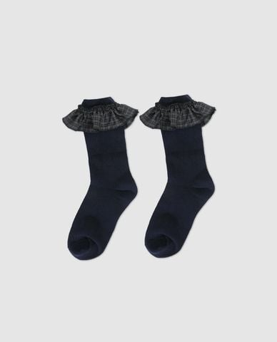  URBAN REVIVO - Vớ nữ cổ cao viền bèo 