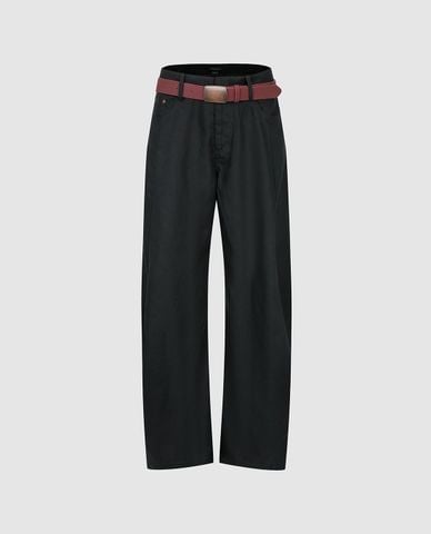  URBAN REVIVO - Quần dài nữ ống rộng kèm thắt lưng 