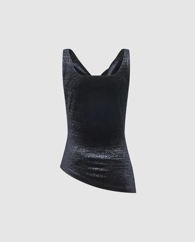  URBAN REVIVO - Áo sát nách nữ cổ đổ bất đối xứng 