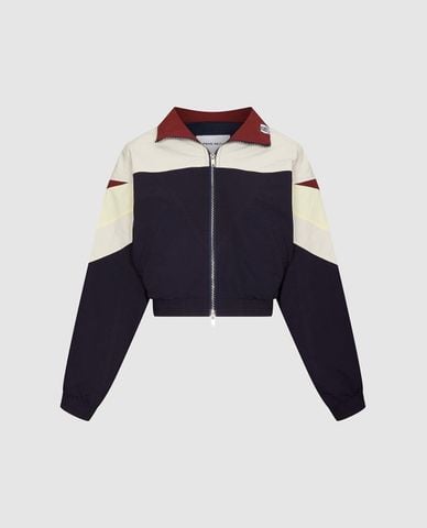  URBAN REVIVO - Áo khoác gió nữ phối màu phom croptop 
