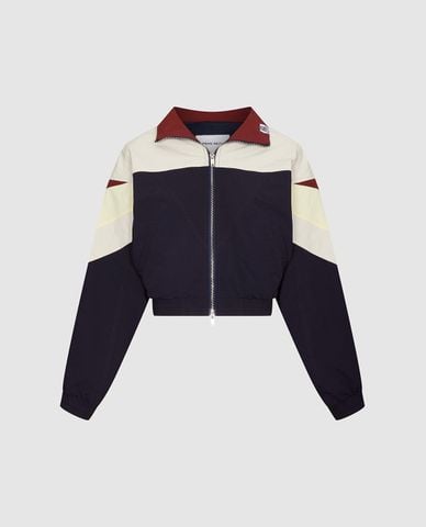  URBAN REVIVO - Áo khoác gió nữ phối màu phom croptop 