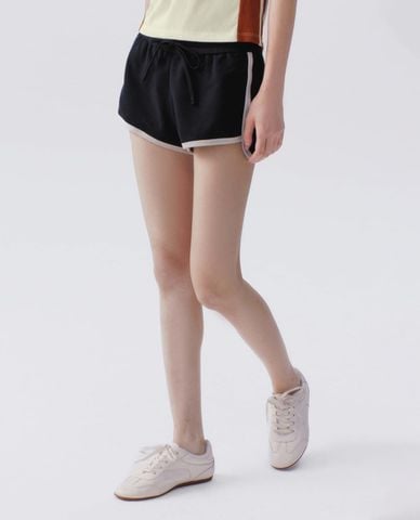  URBAN REVIVO - Quần short ngắn nữ thể thao phối viền 