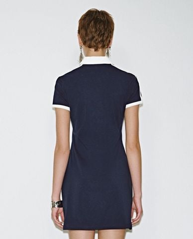  URBAN REVIVO - Đầm polo mini tay ngắn phối viền 