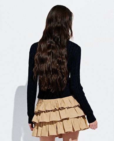  URBAN REVIVO - Áo khoác cardigan nữ dệt thừng thêu cherry 