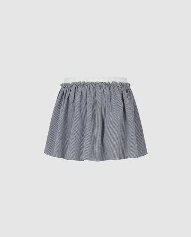  URBAN REVIVO - Chân váy chữ A mini kẻ caro phối bèo 