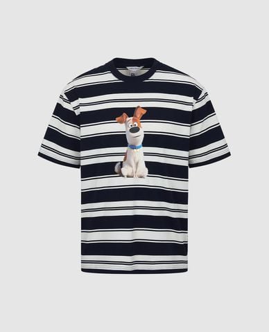  URBAN REVIVO - Áo thun nam cổ tròn tay ngắn kẻ sọc 