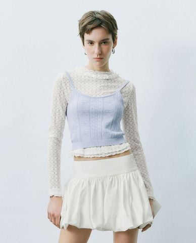  URBAN REVIVO - Áo hai dây nữ phom croptop trẻ trung 